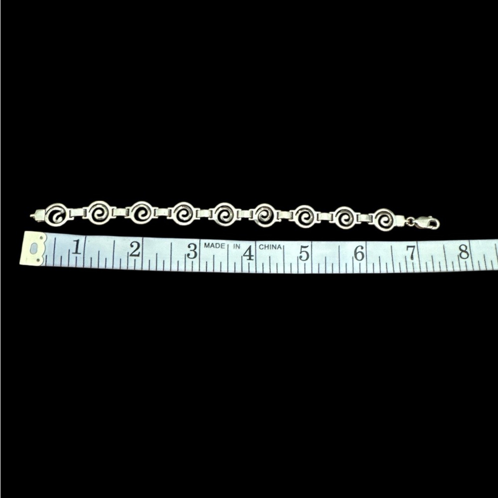 Genuine 925 sterling silver bracelet spiral link design made in Mexico